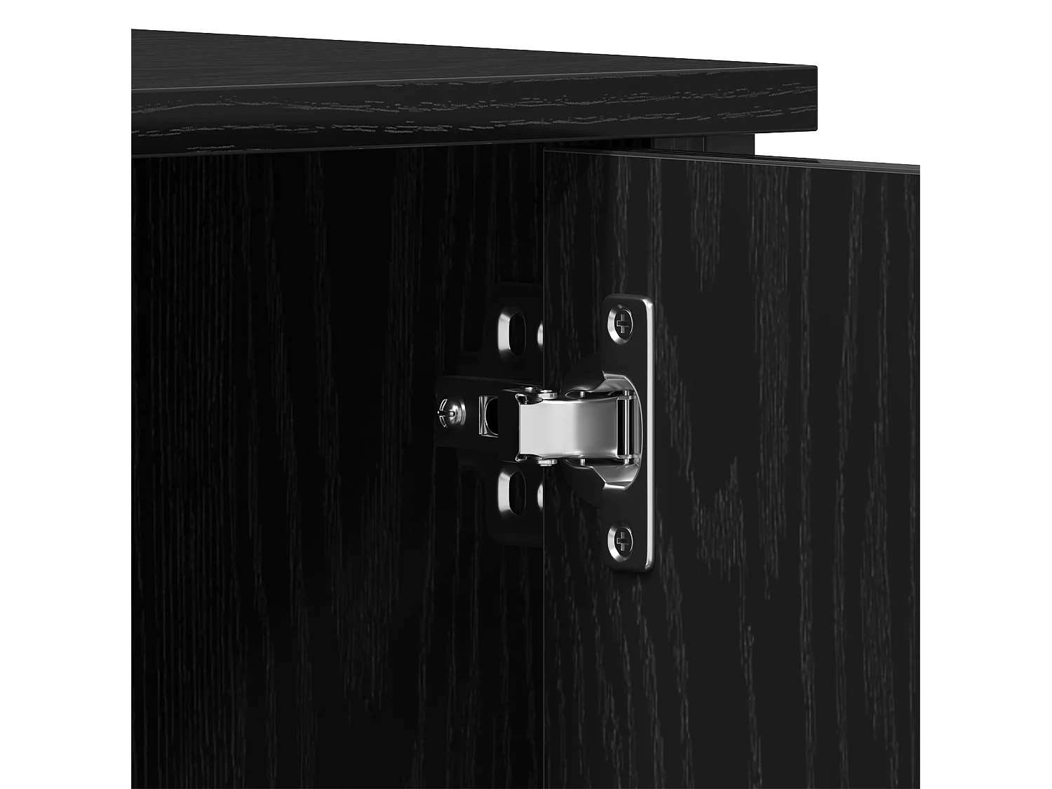 Meuble TV Noir Chêne 100x40x50 cm Bois d'ingénierie et Acier