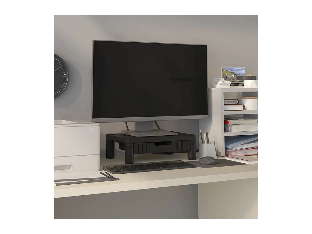 Support de moniteur Noir 43x30,5x13 cm