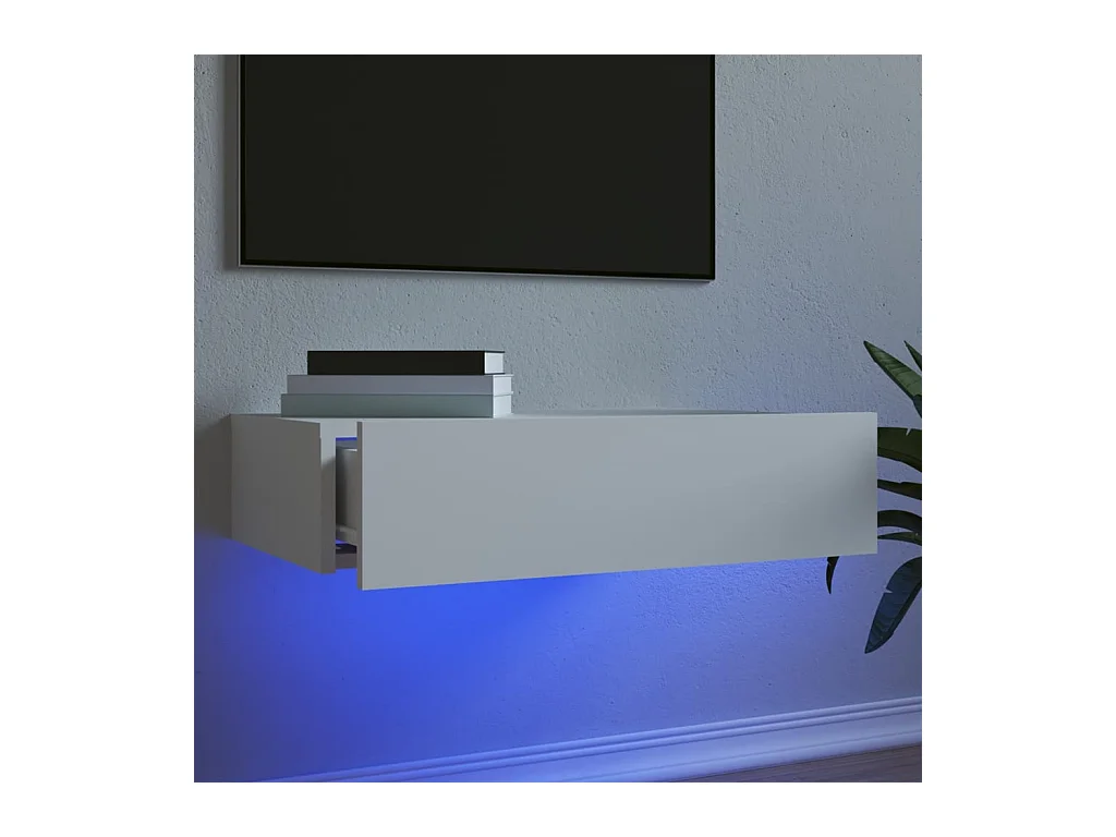 Meuble TV avec éclairage LED blanc 60x35x15,5 cm