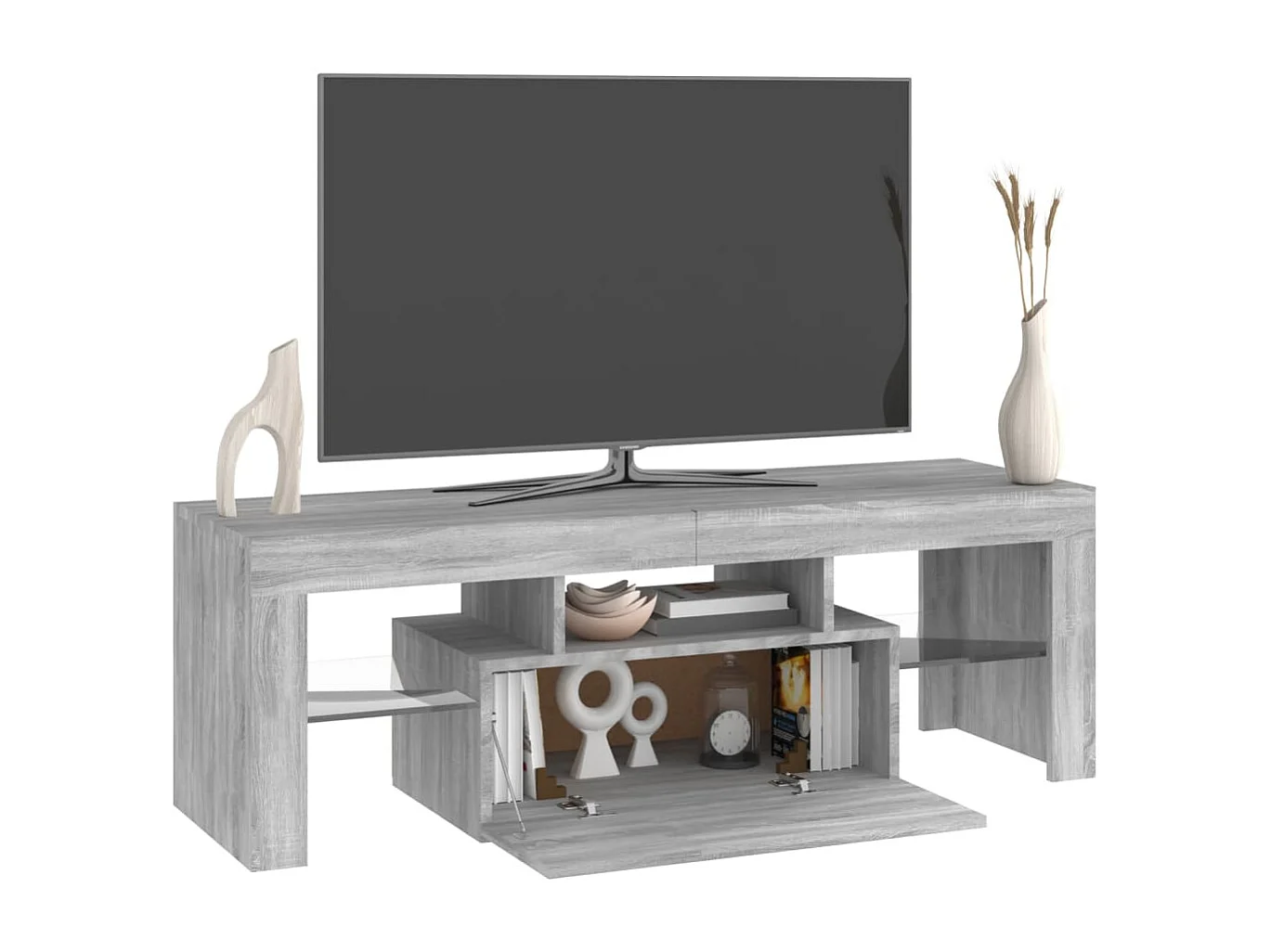 Meuble TV avec lumières LED sonoma gris 120x35x40 cm