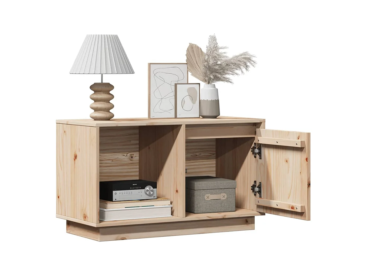 Meuble TV 74x35x44 cm Bois de pin massif