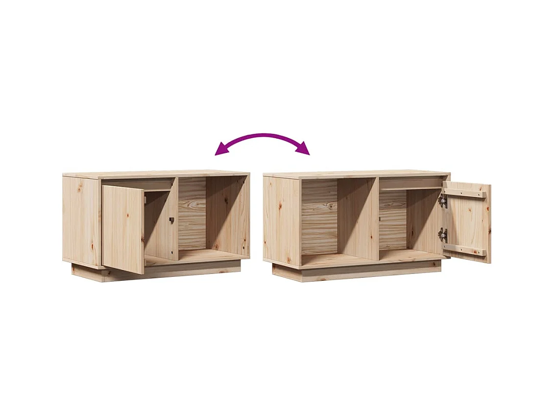 Meuble TV 74x35x44 cm Bois de pin massif