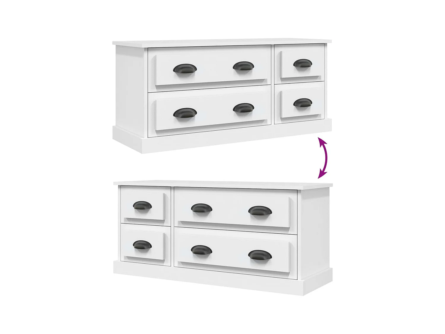 Meuble TV blanc 100x35,5x45 cm bois d'ingénierie