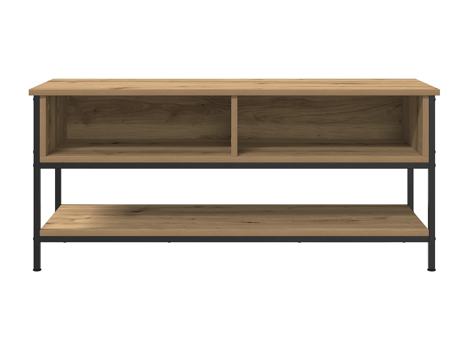 100x35x45 cm Artisan eikenhouten tv-kast in bewerkt hout en staal