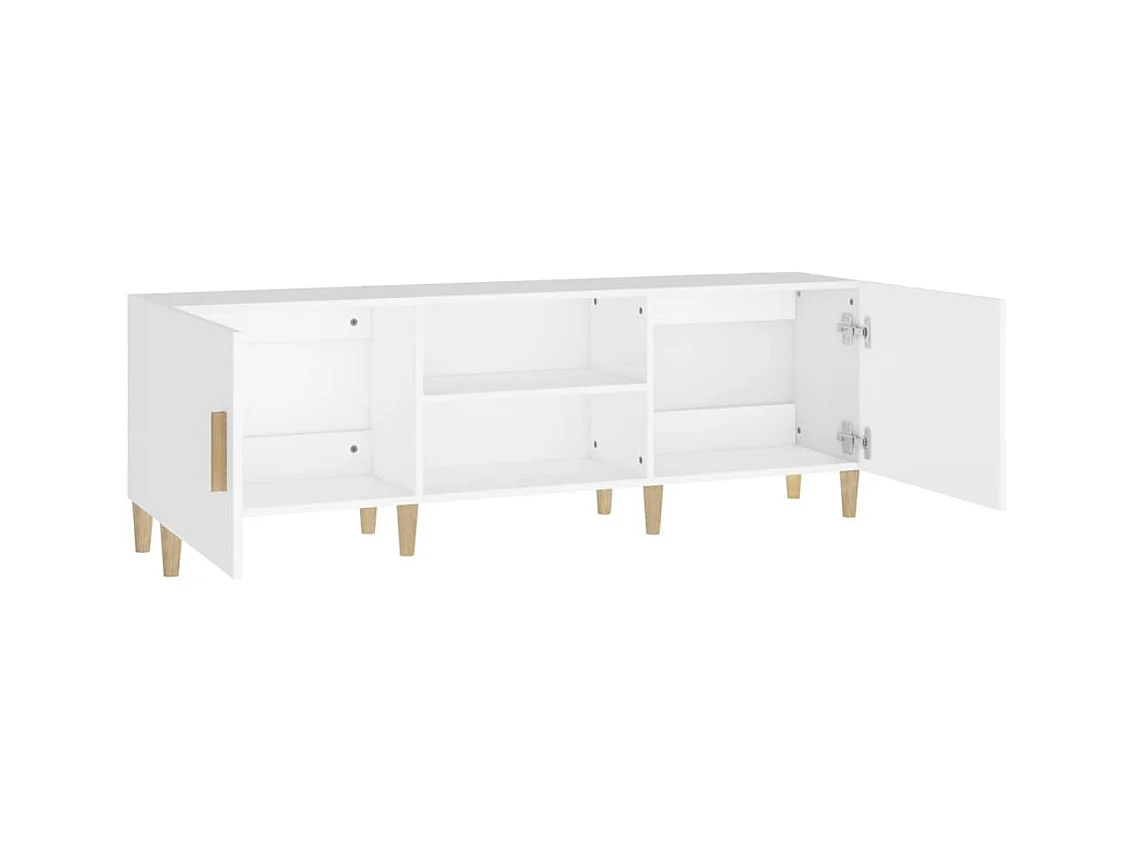 Meuble TV Blanc 150x30x50 cm Bois d'ingénierie