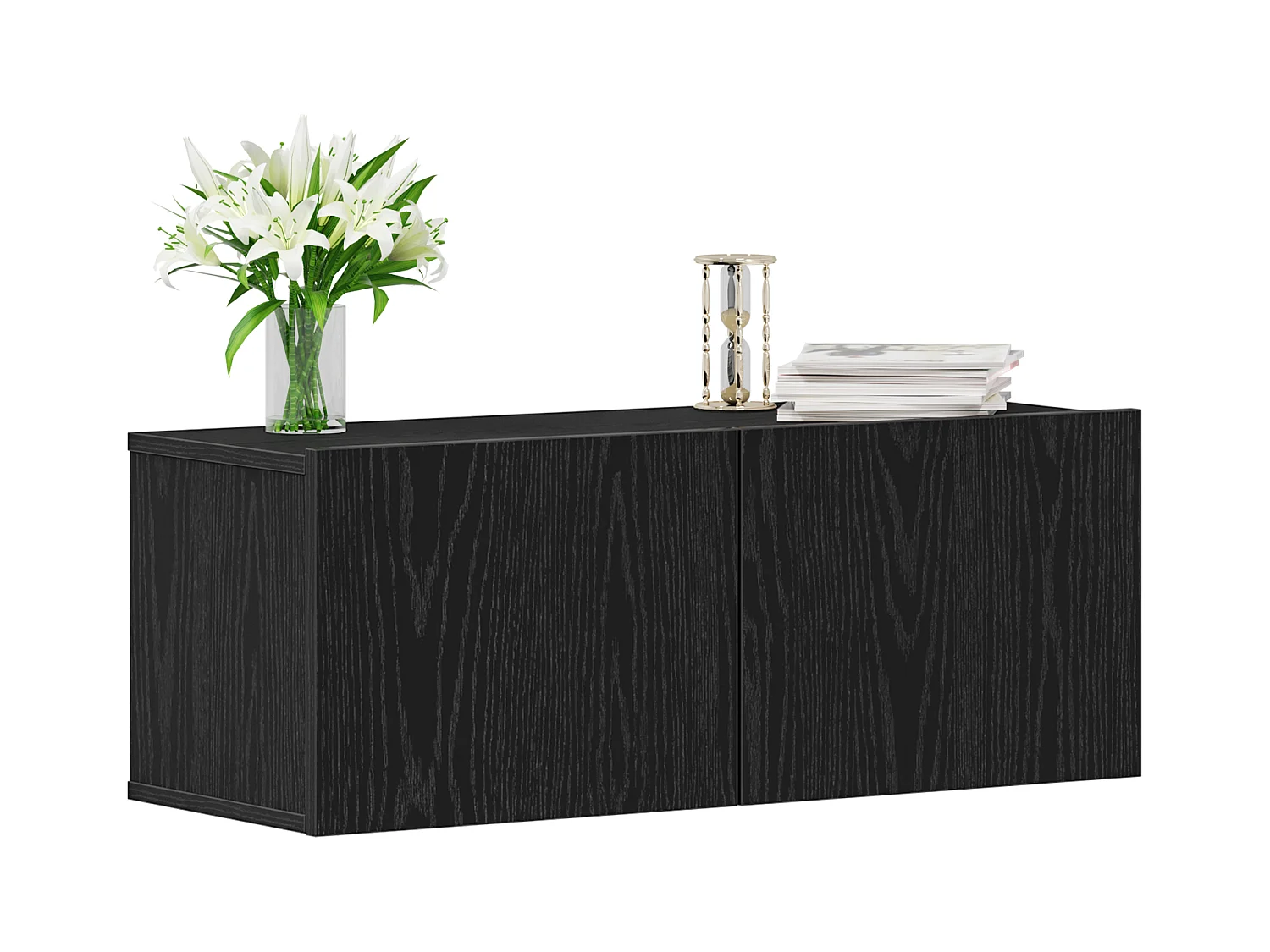 Armoires murales (ensemble de 2) - Chêne noir, 80x30x30 cm, en bois d'ingénierie