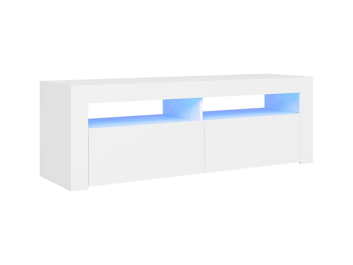 Meuble TV avec lumières LED blanc 120x35x40 cm