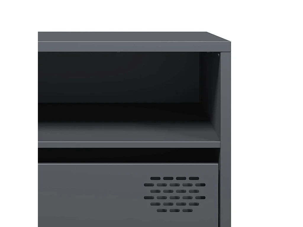 Meuble TV anthracite 202x39x43,5 cm acier laminé à froid