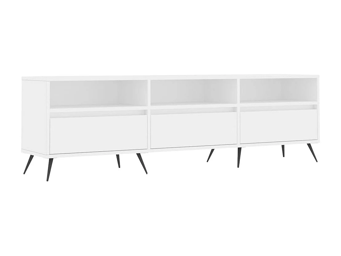 Meuble TV blanc 150x30x44,5 cm bois d'ingénierie