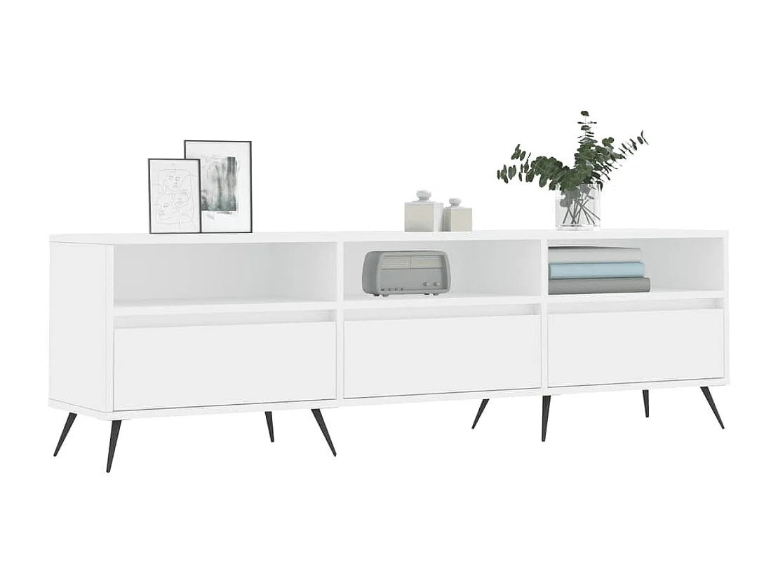 Meuble TV blanc 150x30x44,5 cm bois d'ingénierie