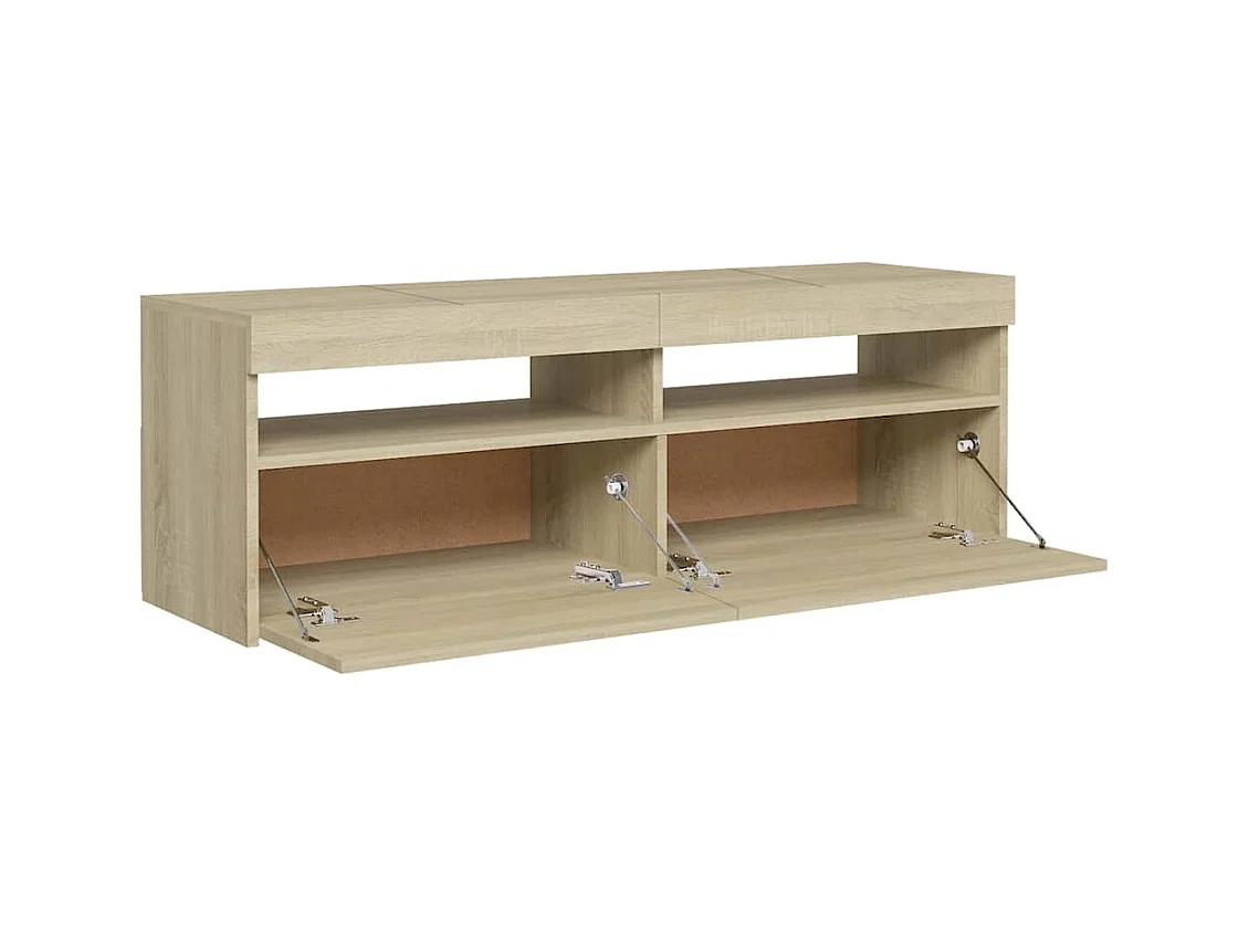 Mobile TV con luci LED Rovere Sonoma 120x35x40 cm
