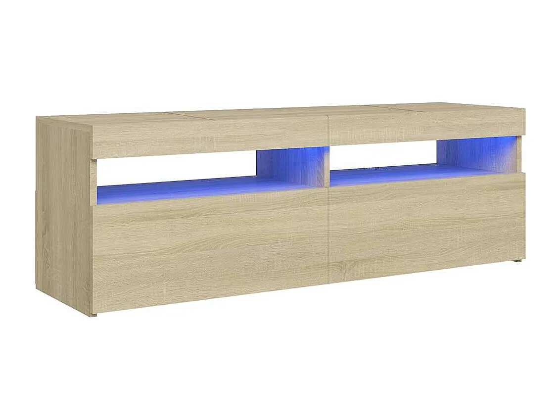 TV-Schrank mit LED-Leuchten Sonoma Eiche 120x35x40 cm