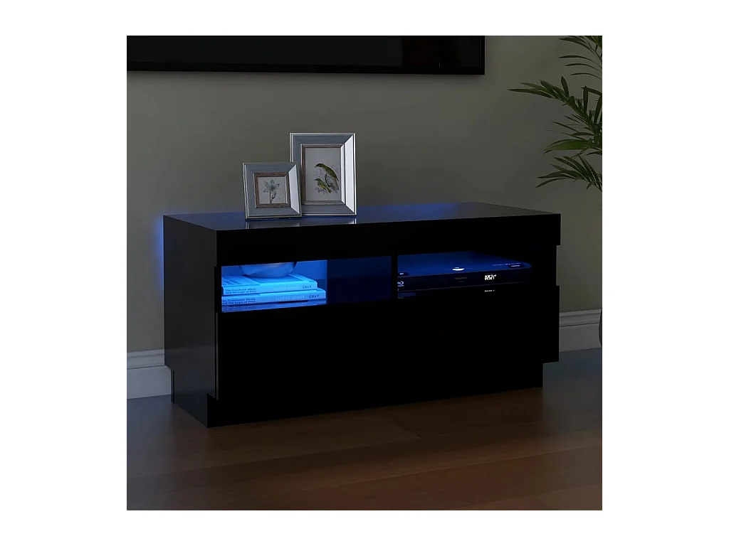 Meuble TV avec lumières LED noir 80x35x40 cm