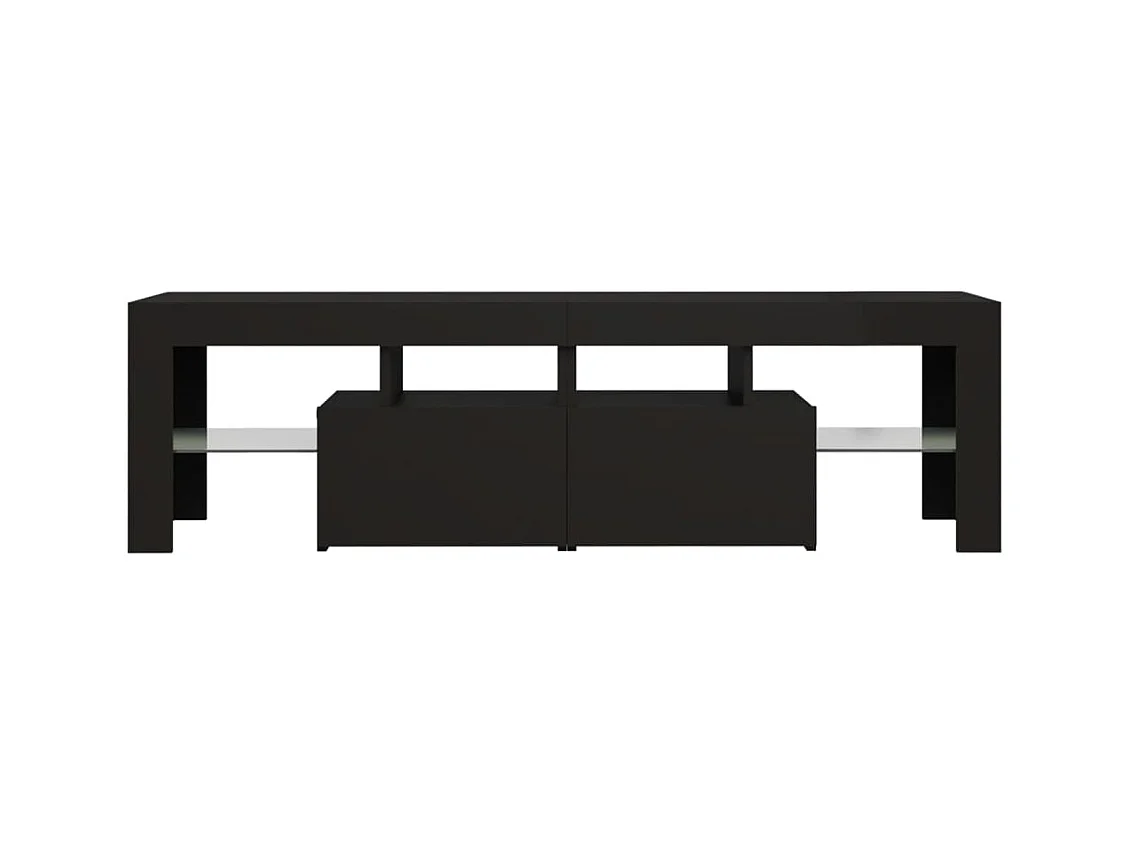 Meuble TV avec lumières LED Noir 140x36,5x40 cm