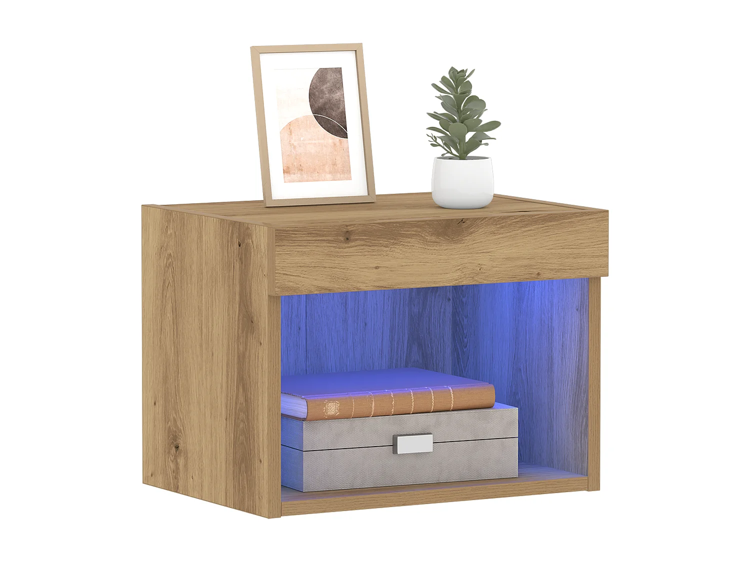 Armoire murale avec lumières LED Chêne artisanal 40x30x30 cm