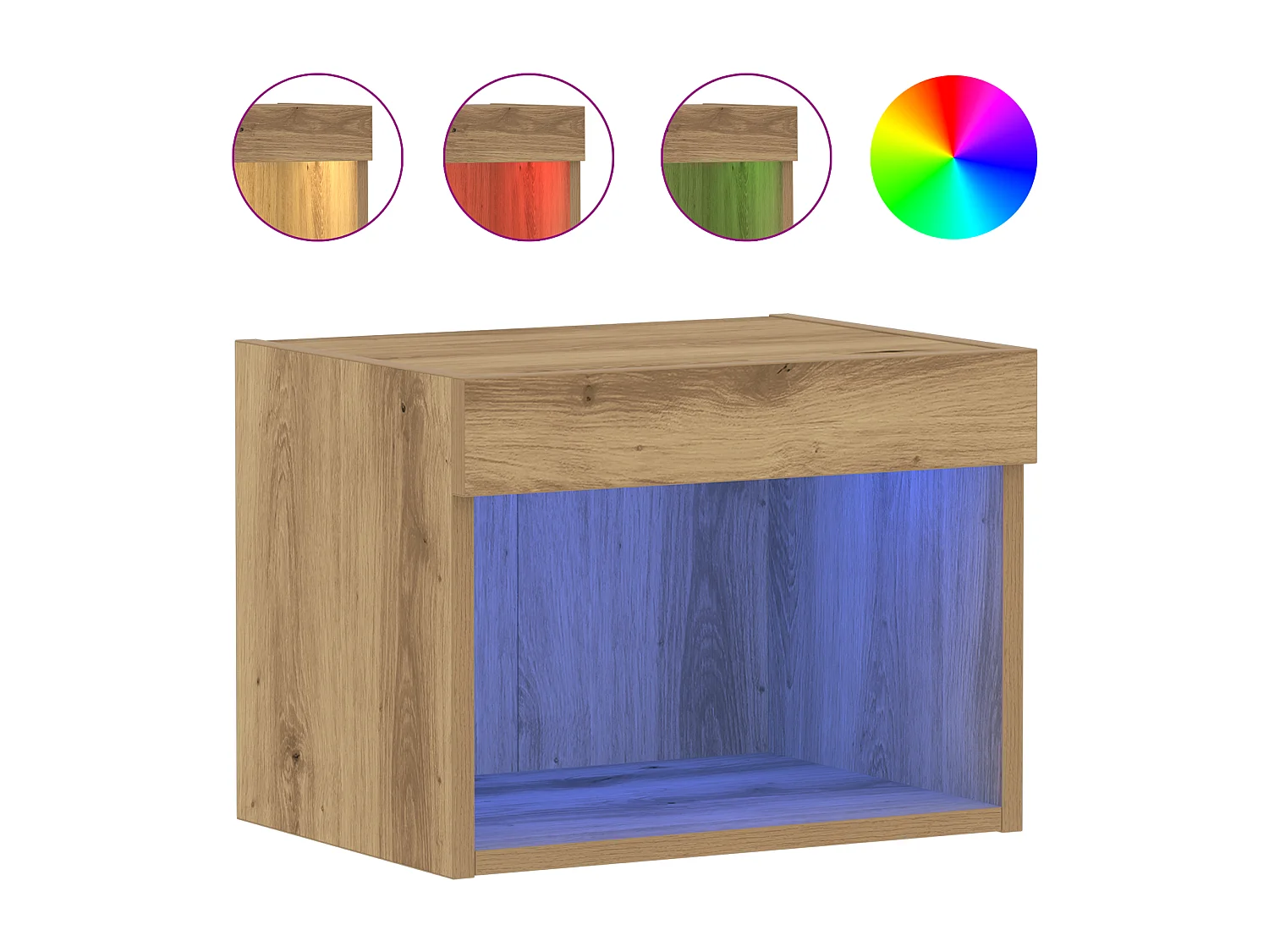 Armoire murale avec lumières LED Chêne artisanal 40x30x30 cm