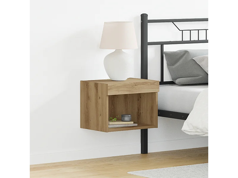 Armoire murale avec lumières LED Chêne artisanal 40x30x30 cm