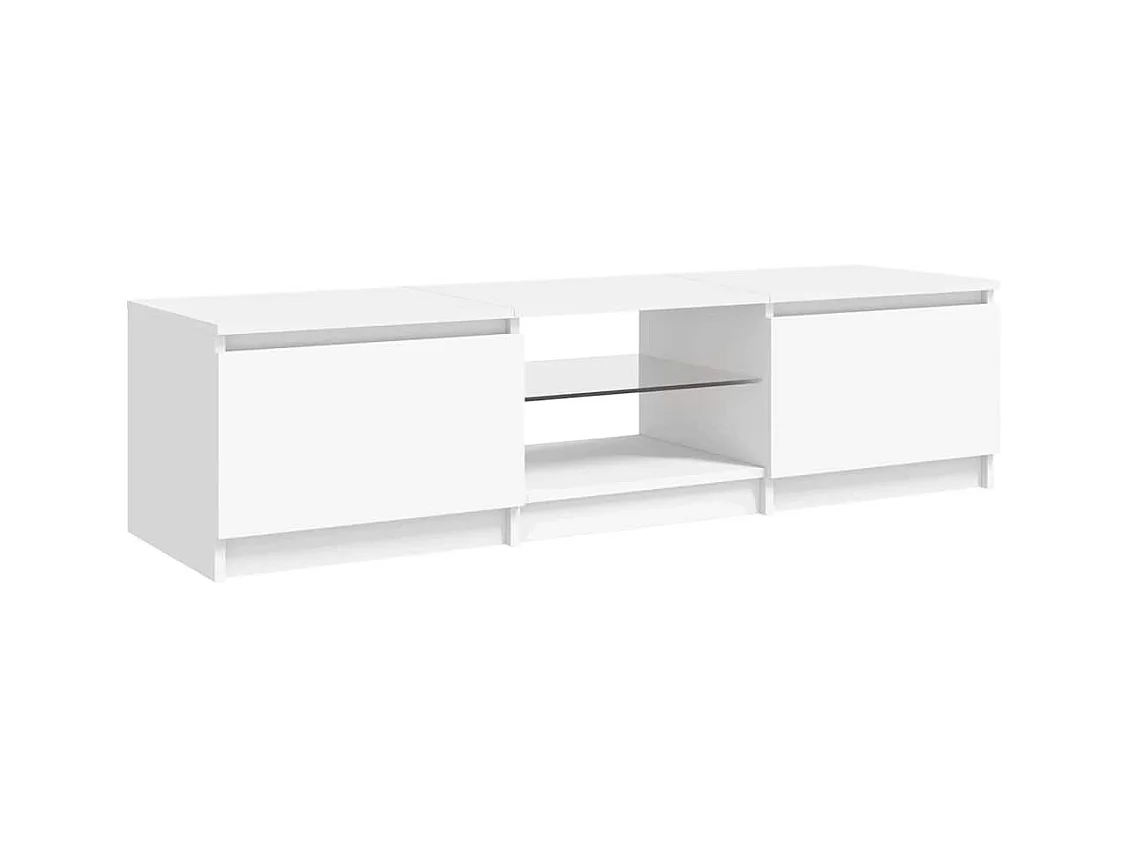 Meuble TV avec lumières LED blanc 140x40x36 cm