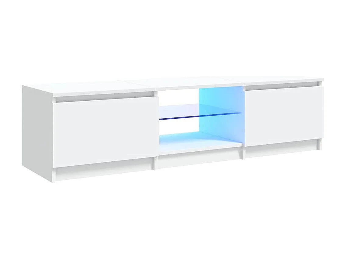 Meuble TV avec lumières LED blanc 140x40x36 cm