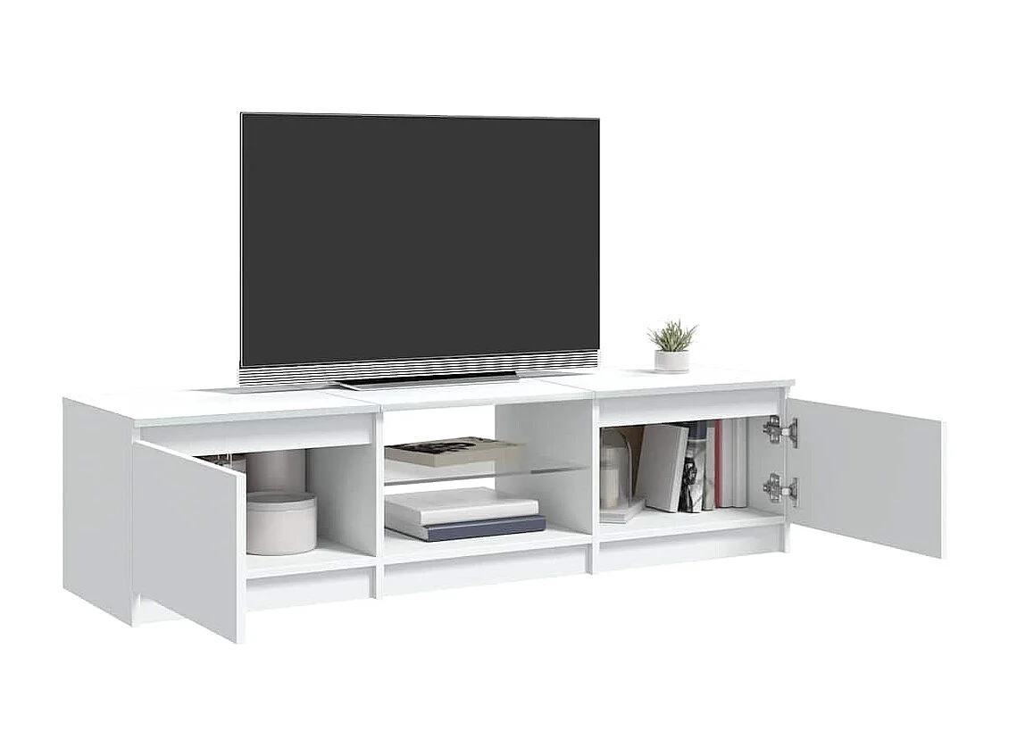 Meuble TV avec lumières LED blanc 140x40x36 cm