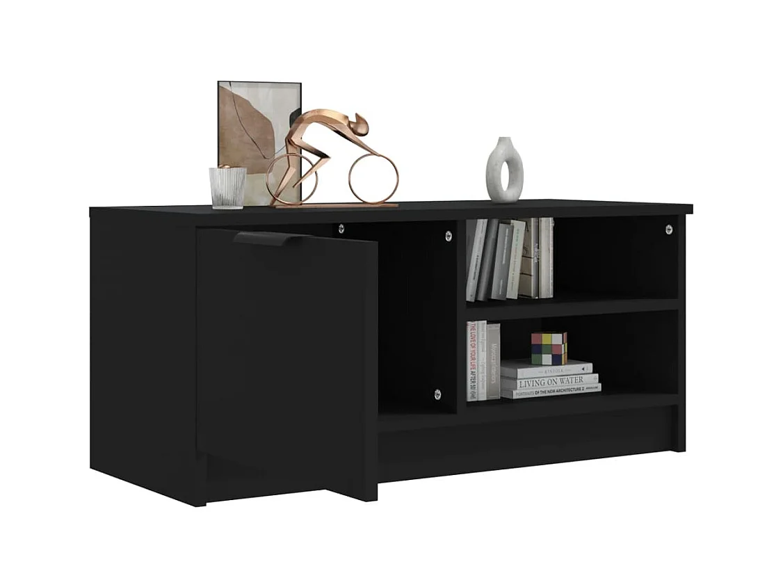 Meuble TV Noir 80x35x36,5 cm Bois d'ingénierie