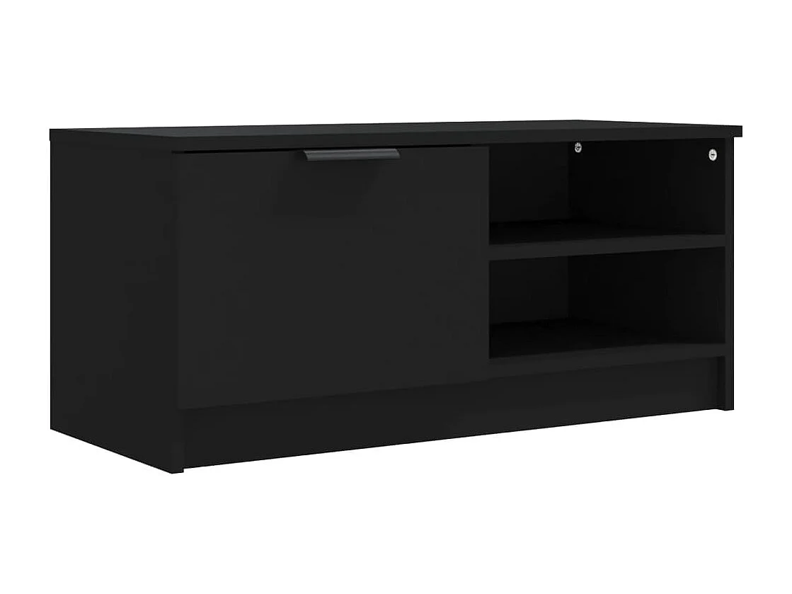 Mueble de TV negro 80x35x36,5 cm Madera de ingeniería