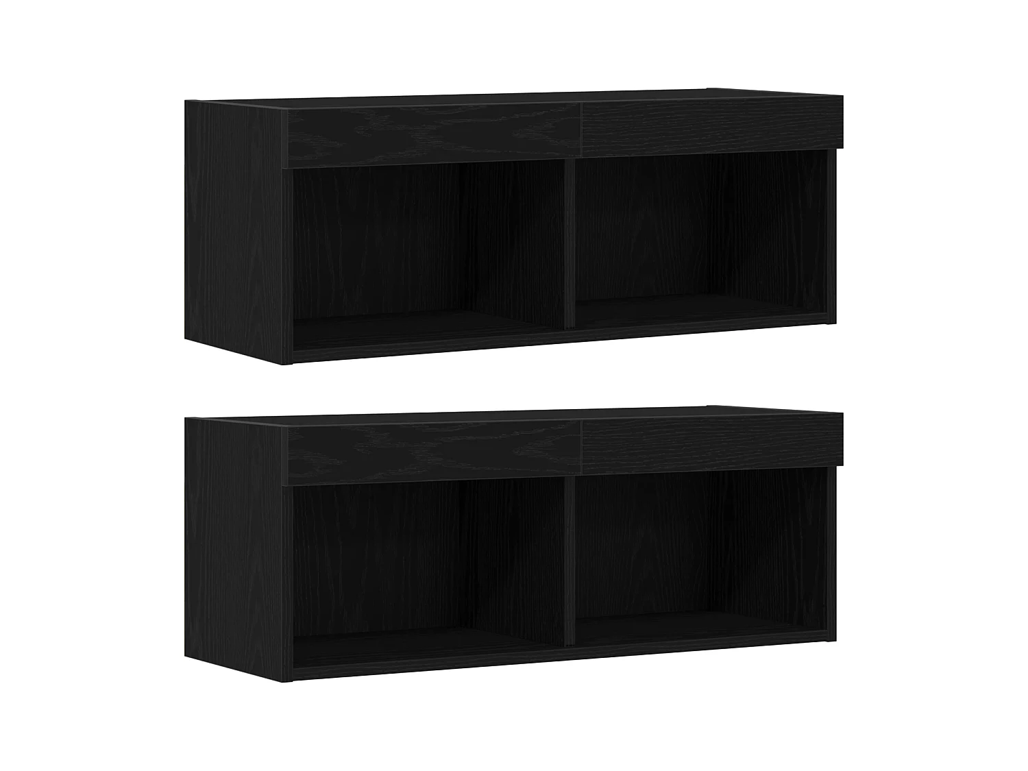 Zwarte eiken LED tv-kast 30,5x30x102 cm Technisch hout