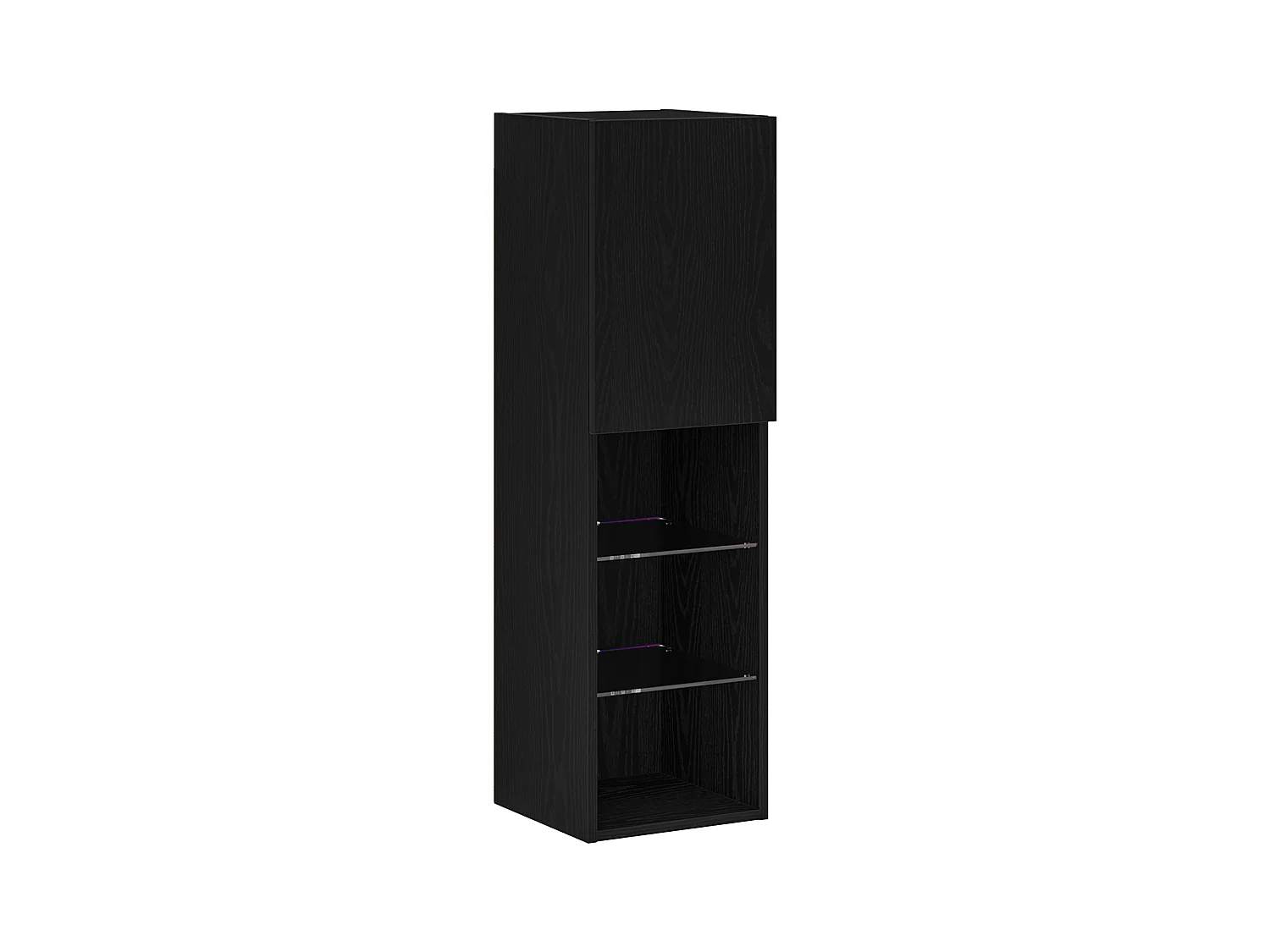 Zwarte eiken LED tv-kast 30,5x30x102 cm Technisch hout