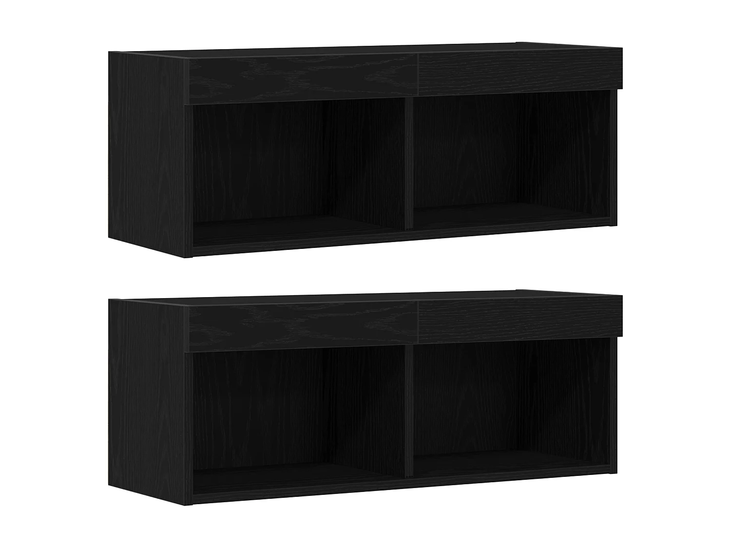 Meuble TV LED Chêne Noir 30.5x30x102 cm Bois Technique