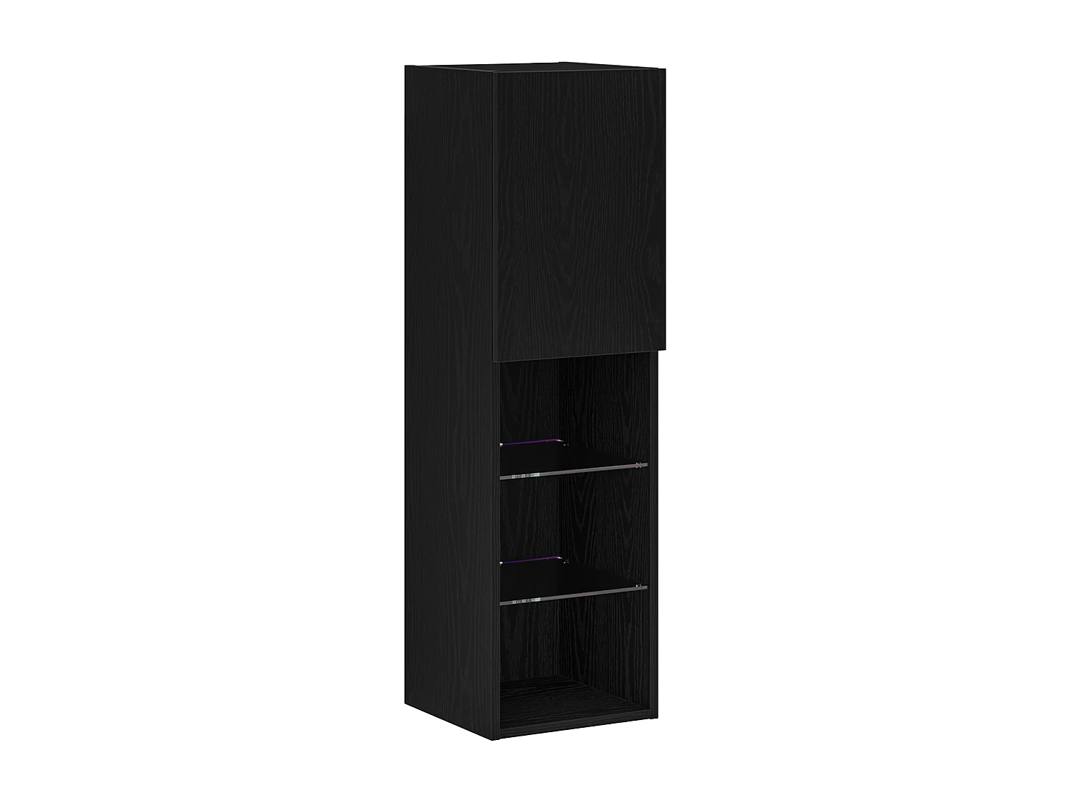 Meuble TV LED Chêne Noir 30.5x30x102 cm Bois Technique