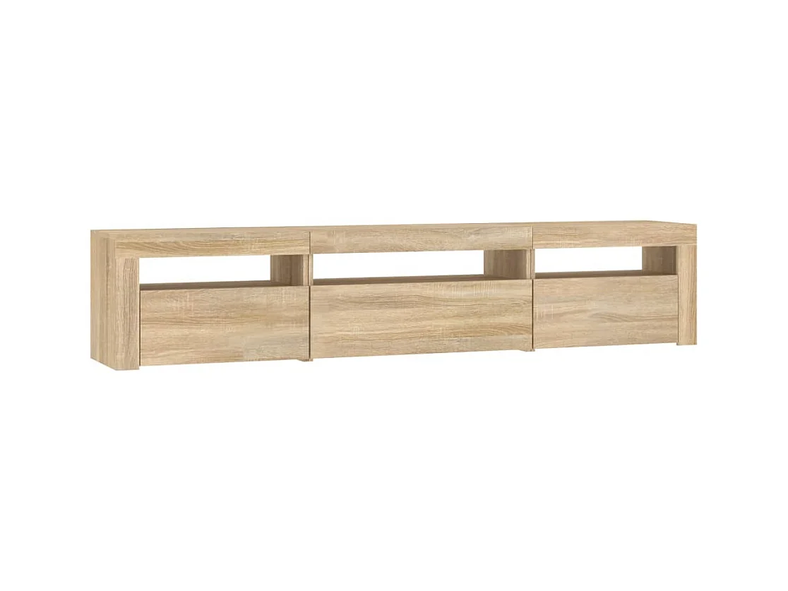 Meuble TV avec lumières LED Chêne sonoma 195x35x40 cm