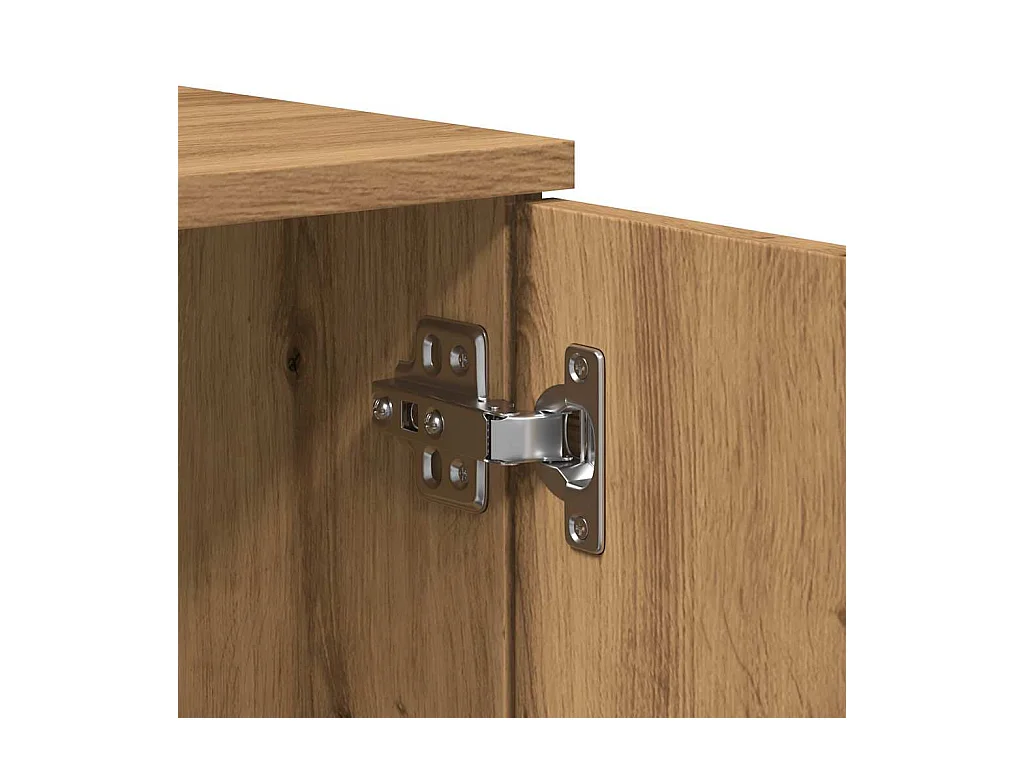 Meuble TV chêne artisanal 140x35x40 cm bois d'ingénierie