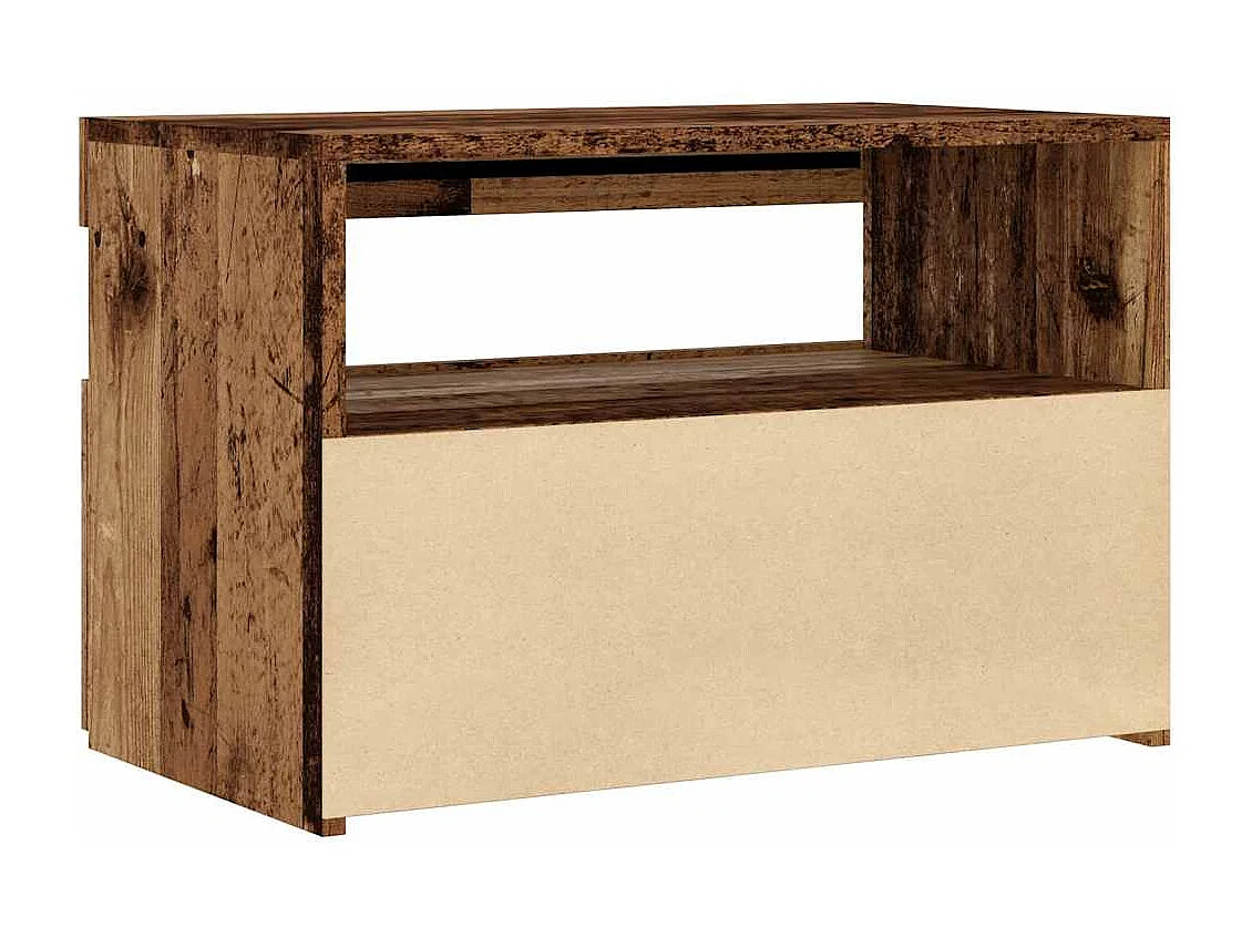 Mobile porta TV con luci a LED in legno vecchio, legno ingegnerizzato