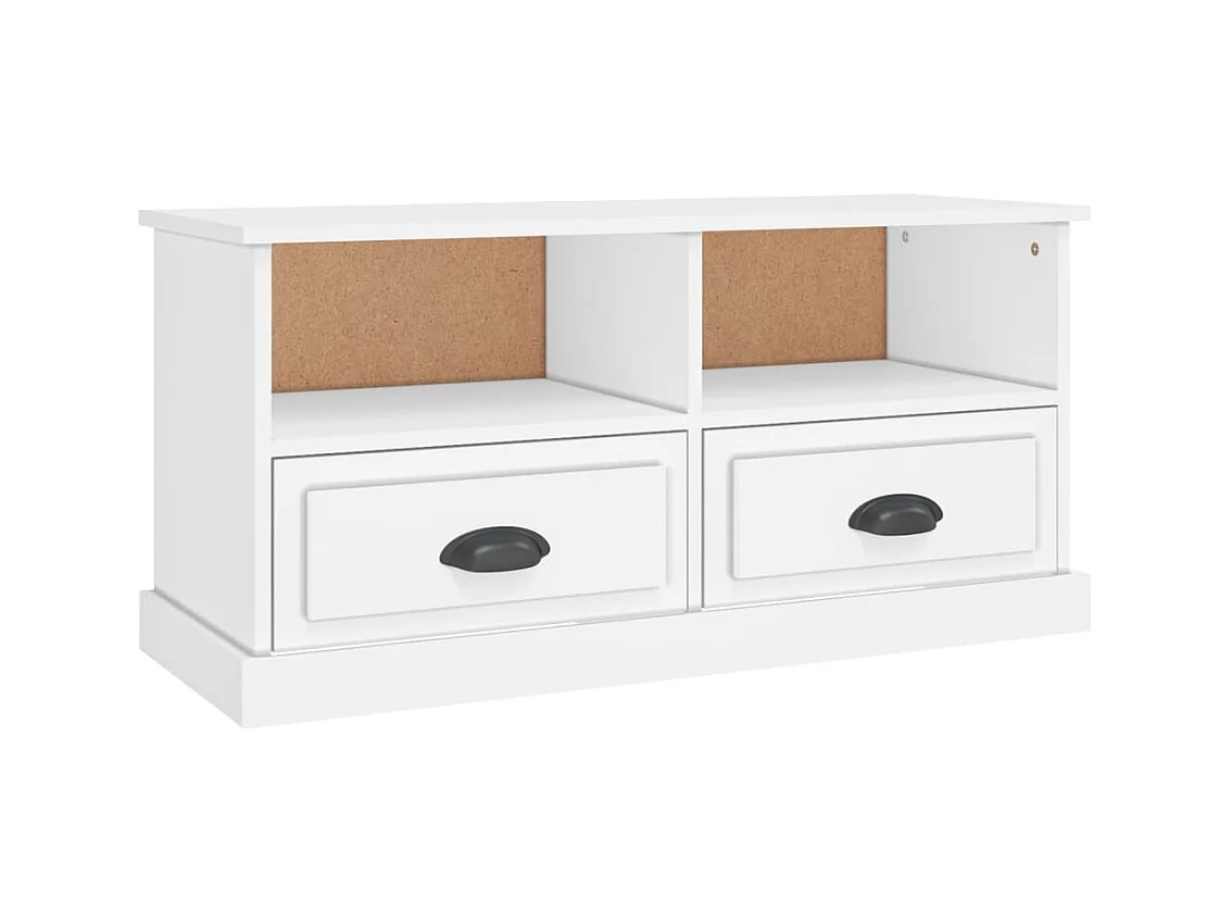Meuble TV blanc 93x35,5x45 cm bois d'ingénierie