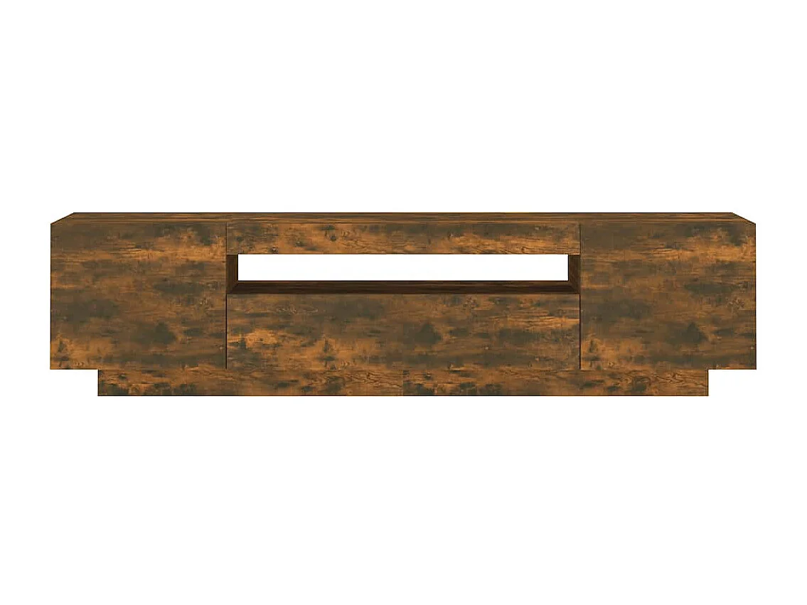 Meuble TV avec lumières LED Chêne fumé 160x35x40 cm