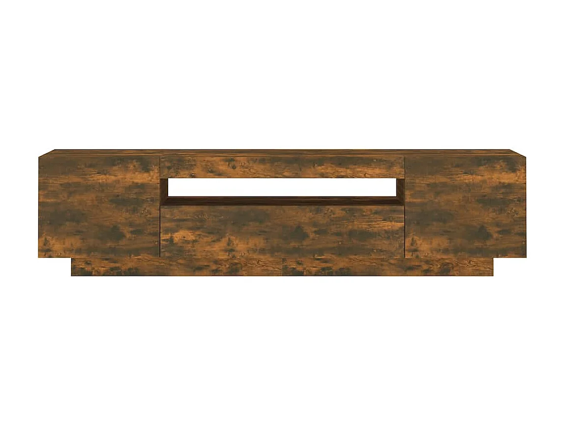 Mobile TV con luci LED Rovere fumé 160x35x40 cm