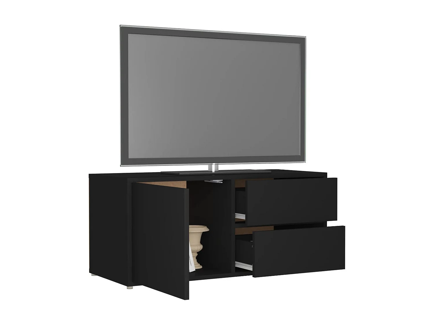 Mueble de TV negro 80x34x36 cm Madera de ingeniería