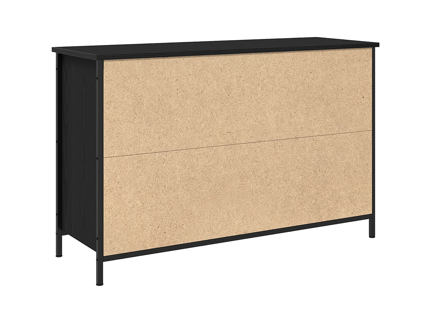 Mobile TV in rovere nero 101x35x65 cm in legno composito e acciaio