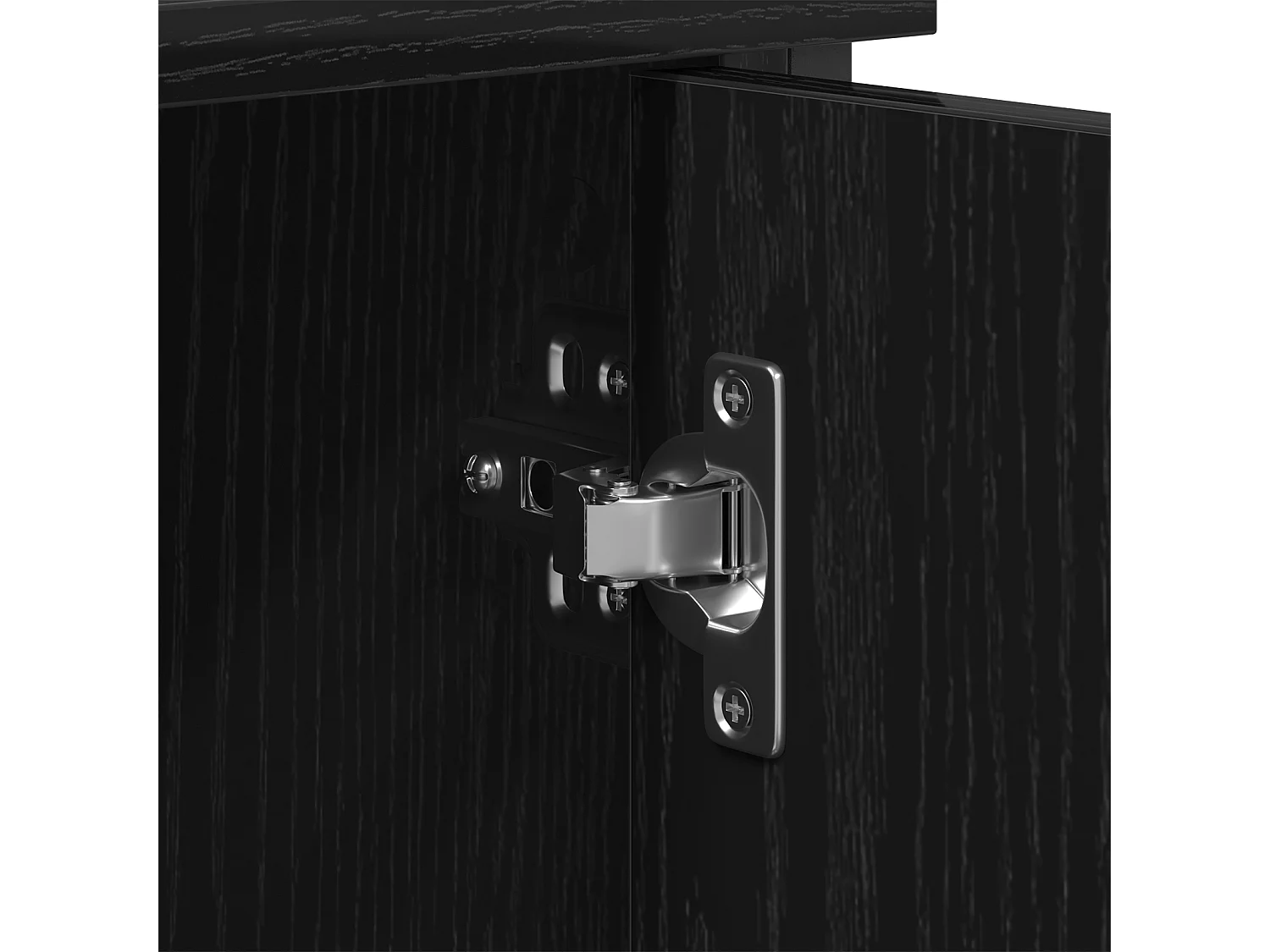 Mobile TV in rovere nero 101x35x65 cm in legno composito e acciaio