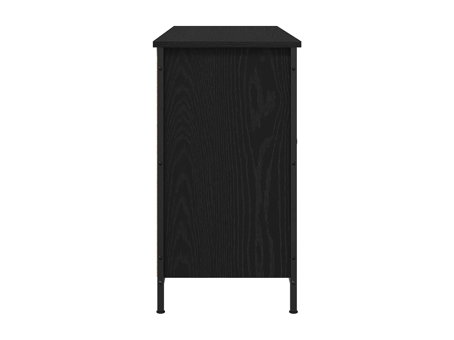 cabinet TV Chêne noir 101x35x65 cm Bois d'ingénierie et acier