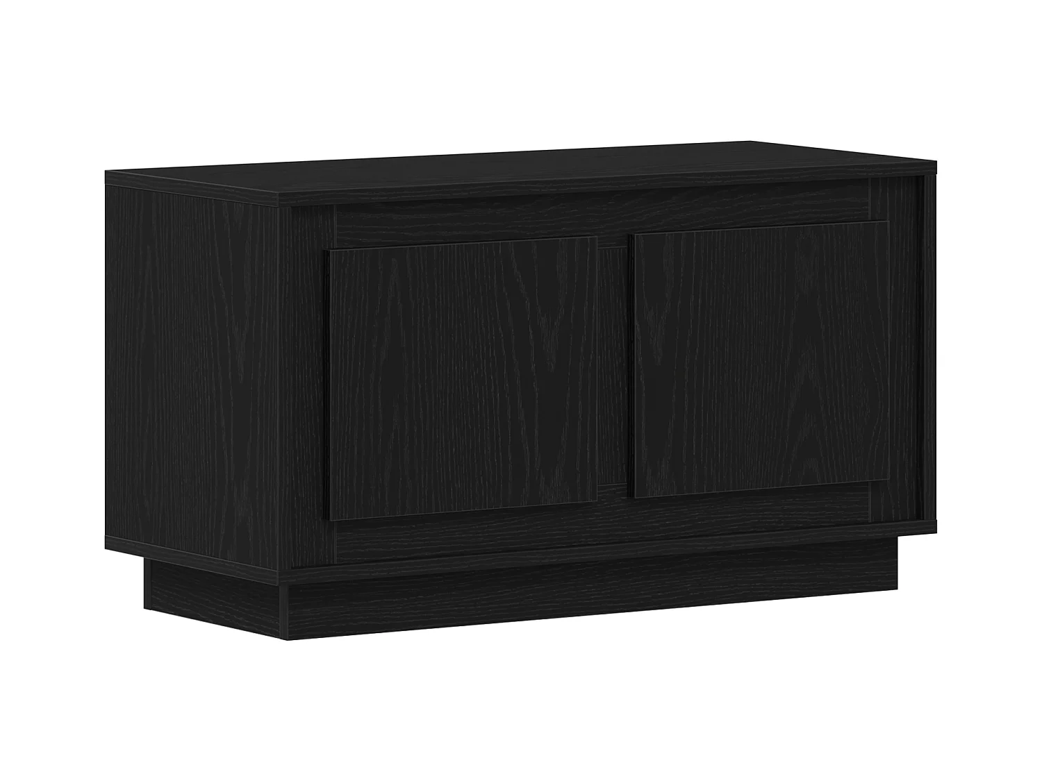 Meuble TV Noir Chêne 80x35x45 cm En Bois Agencé