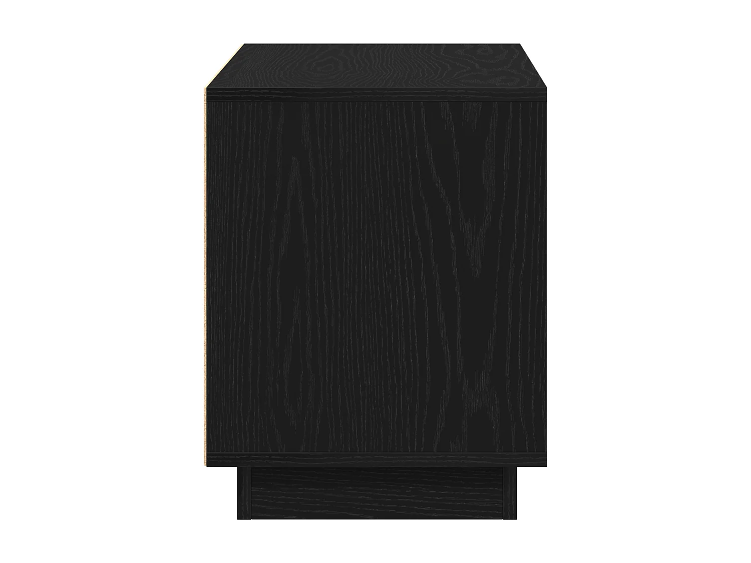 Meuble TV Noir Chêne 80x35x45 cm En Bois Agencé