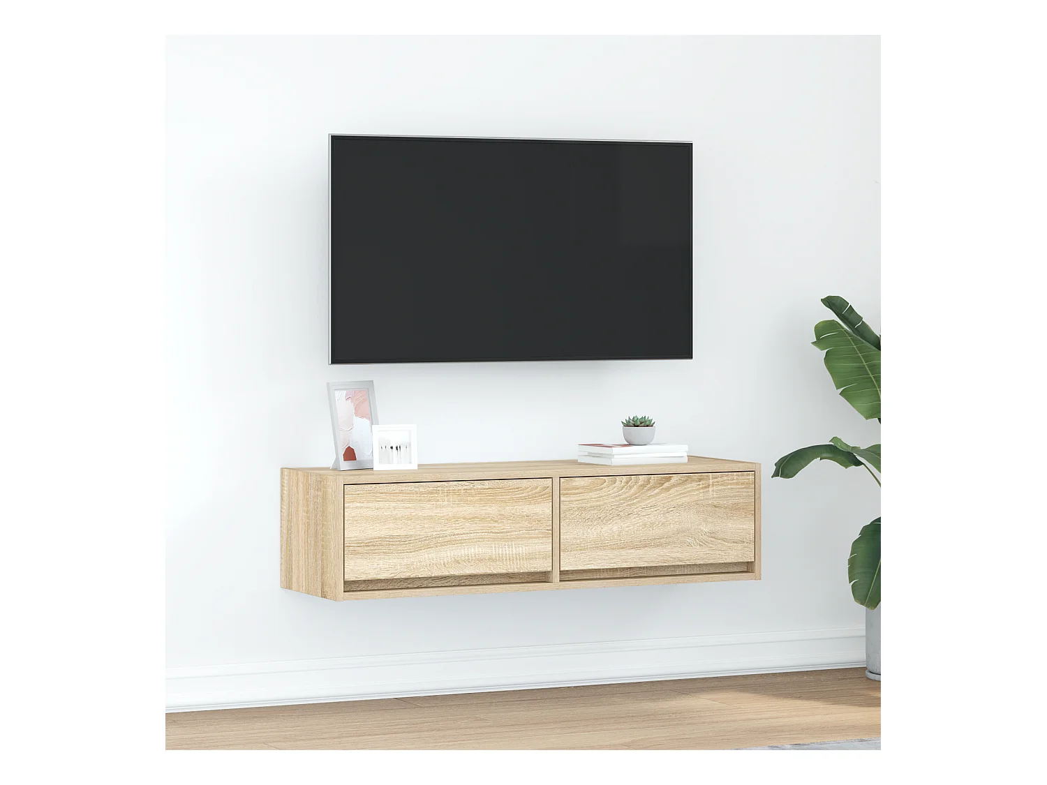 Meuble TV Chêne Sonoma 100x31x25,5 cm en bois d'ingénierie
