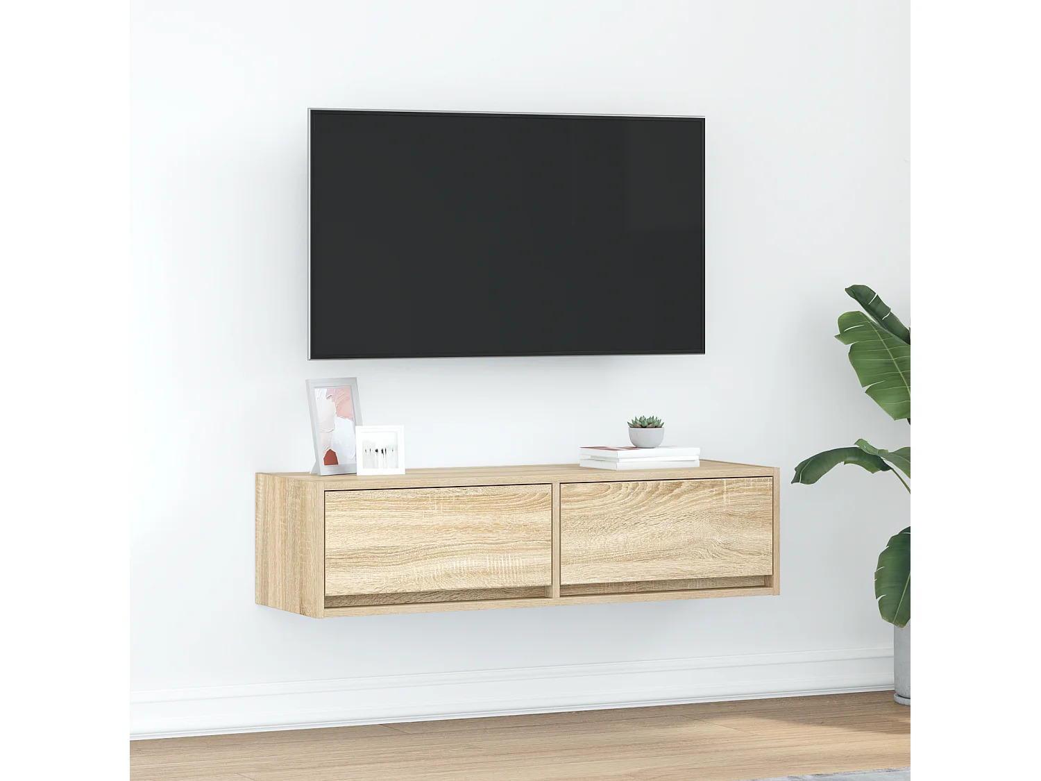 Meuble TV Chêne Sonoma 100x31x25,5 cm en bois d'ingénierie