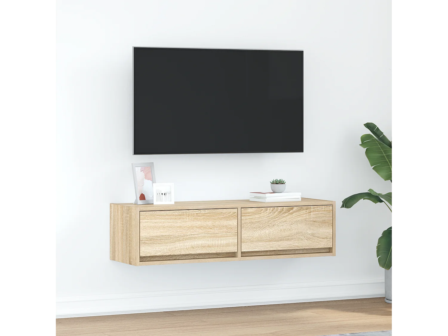 Meuble TV Chêne Sonoma 100x31x25,5 cm en bois d'ingénierie
