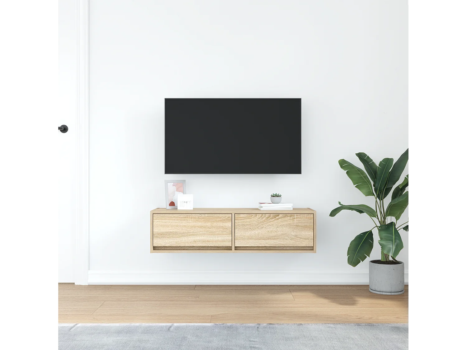 Meuble TV Chêne Sonoma 100x31x25,5 cm en bois d'ingénierie