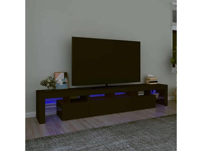 TV-meubel met LED-verlichting Zwart 230x36,5x40 cm