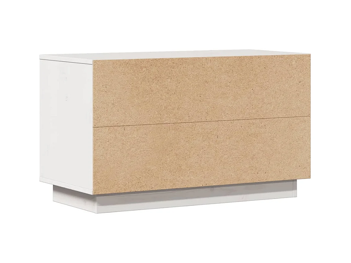 Meuble TV Blanc 74x35x44 cm Bois de pin massif