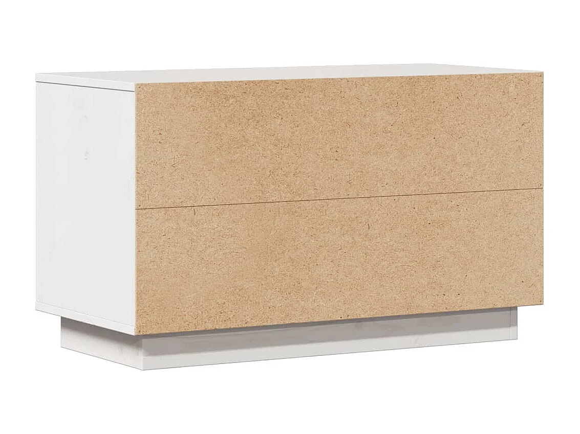 Meuble TV Blanc 74x35x44 cm Bois de pin massif