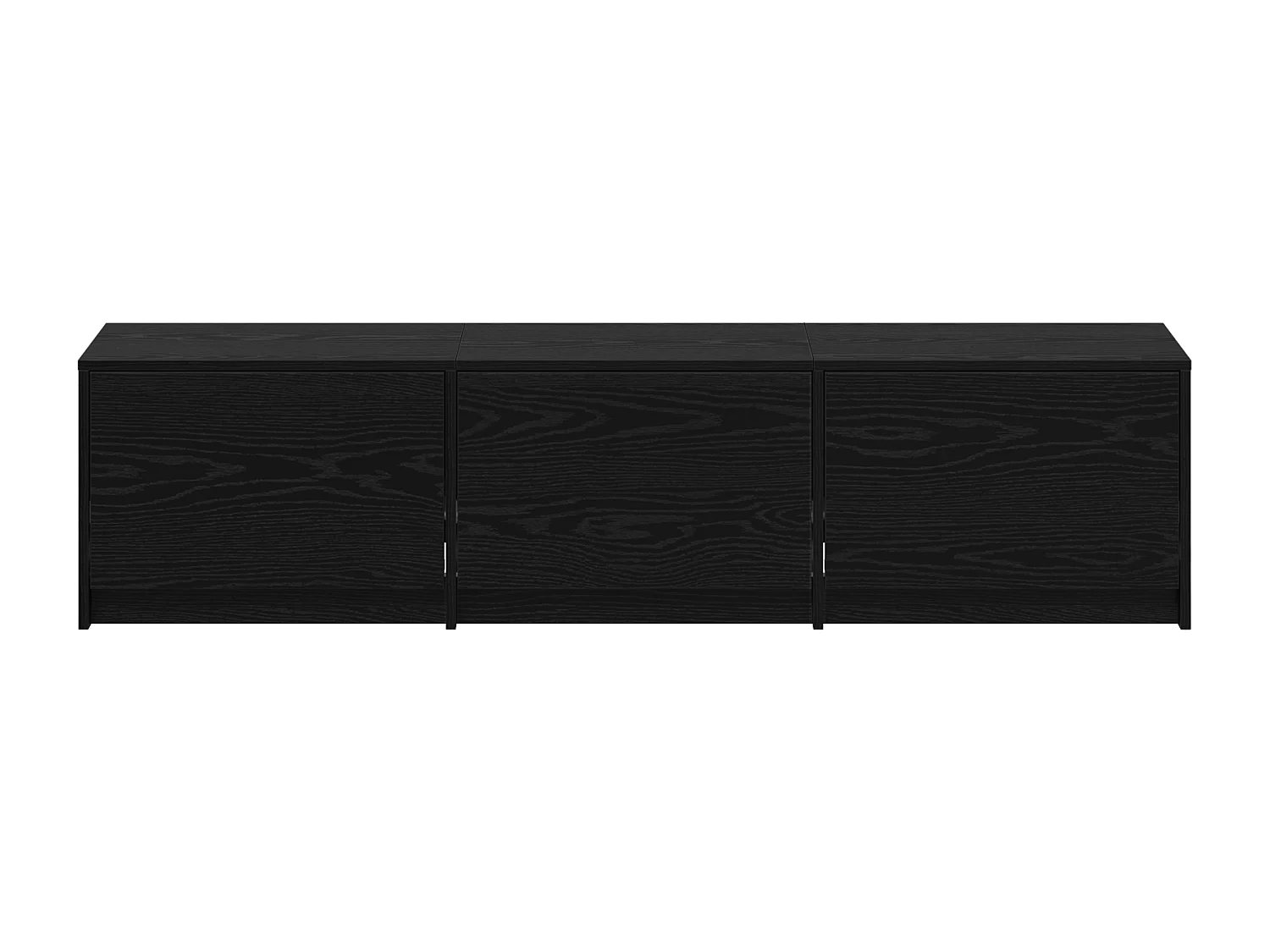 Mobile TV con LED in rovere nero 162,5x34x40 cm Legno composito